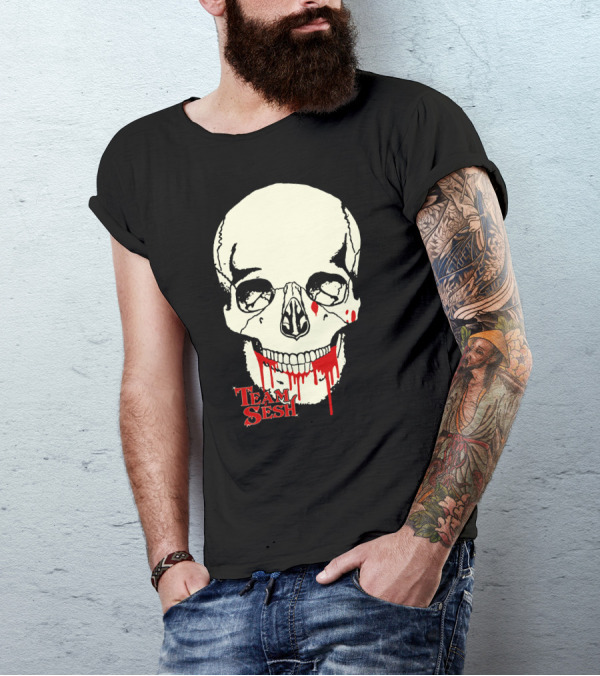 Team Sesh Skull Design Faces Of Sesh Merchandise T-Shirt
