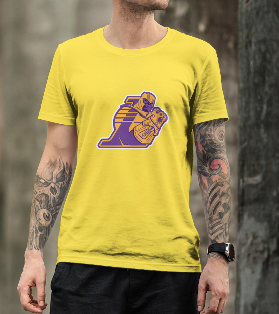 LA Lakers Thanos Infinity Gauntlet Mashup T-Shirt