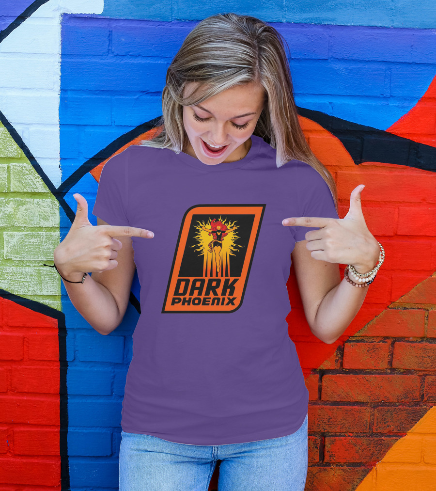 Dark Phoenix NBA X-Men Crossover Logo Design With Fiery Character T-Shirt