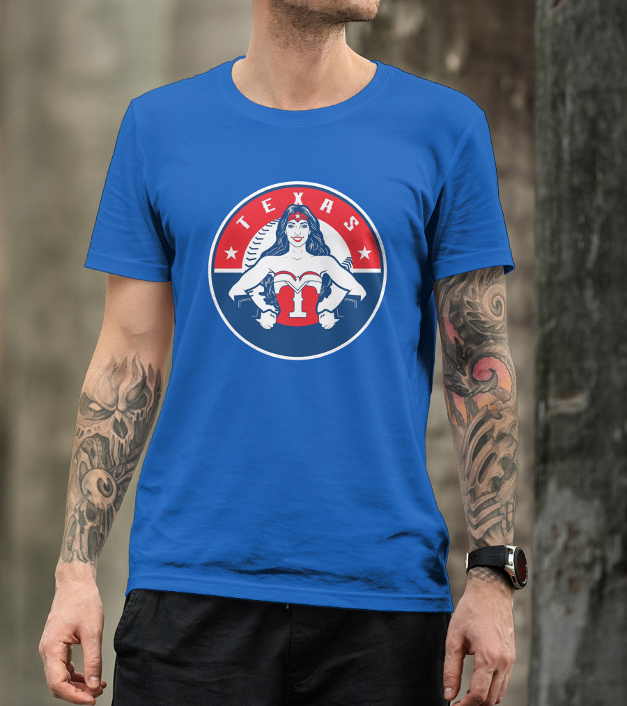 Texas Wonder Woman Baseball Icon T-Shirt