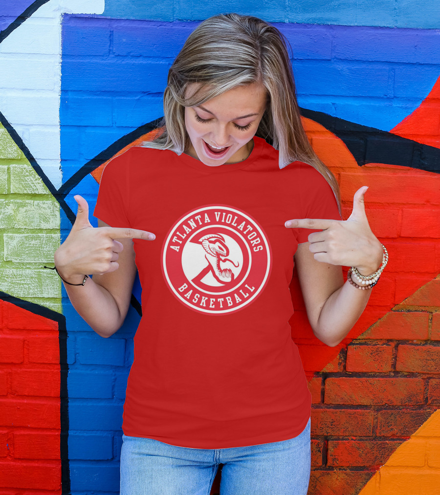 Atlanta Violators Basketball Red Snake Logo NBA T-Shirt