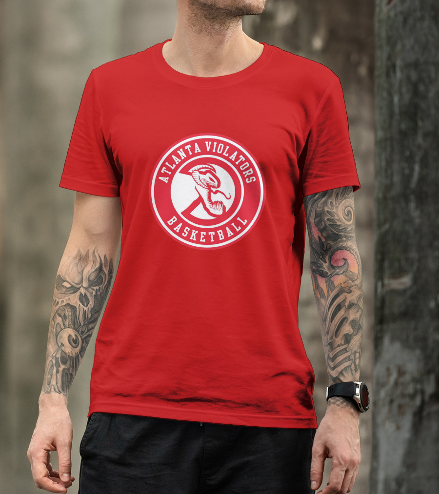 Atlanta Violators Basketball Red Snake Logo NBA T-Shirt
