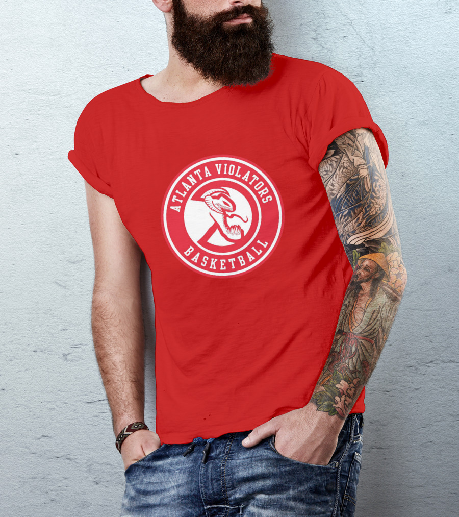 Atlanta Violators Basketball Red Snake Logo NBA T-Shirt