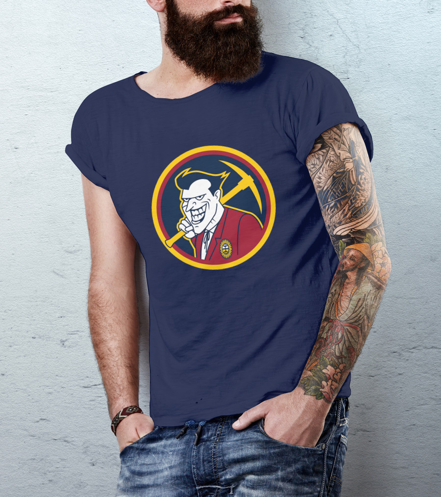 Denver Jokers NBA Parody Logo Icon With Villain Character And Pickaxe T-Shirt