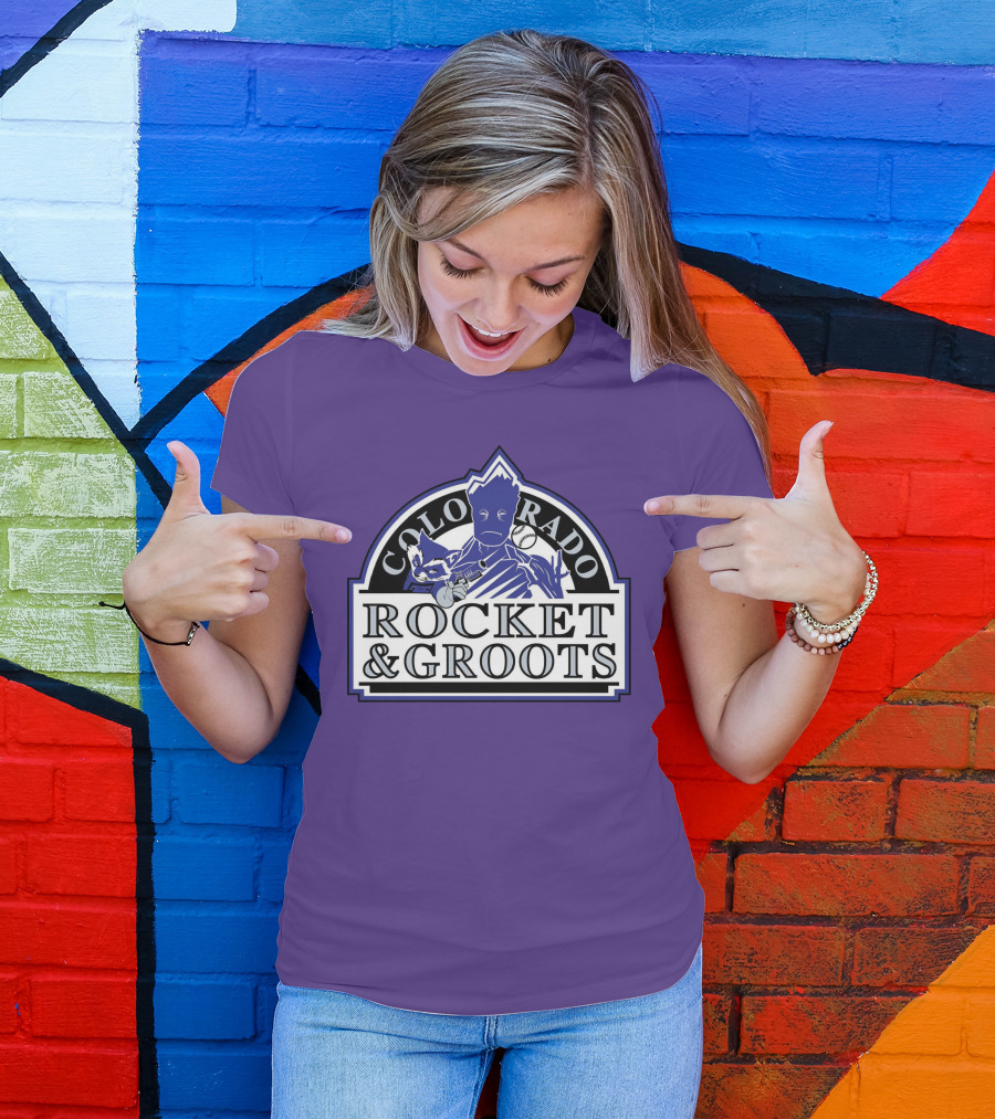Colorado Rocket And Groots MLB Baseball Crossover T-Shirt