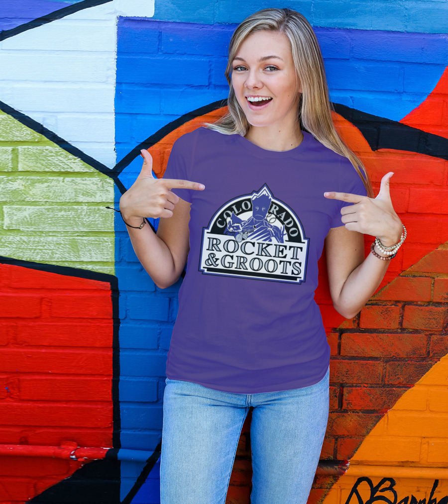 Colorado Rocket And Groots MLB Baseball Crossover T-Shirt