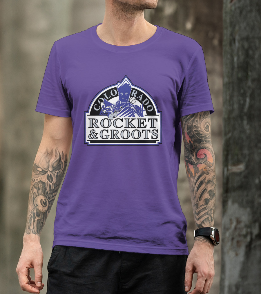 Colorado Rocket And Groots MLB Baseball Crossover T-Shirt