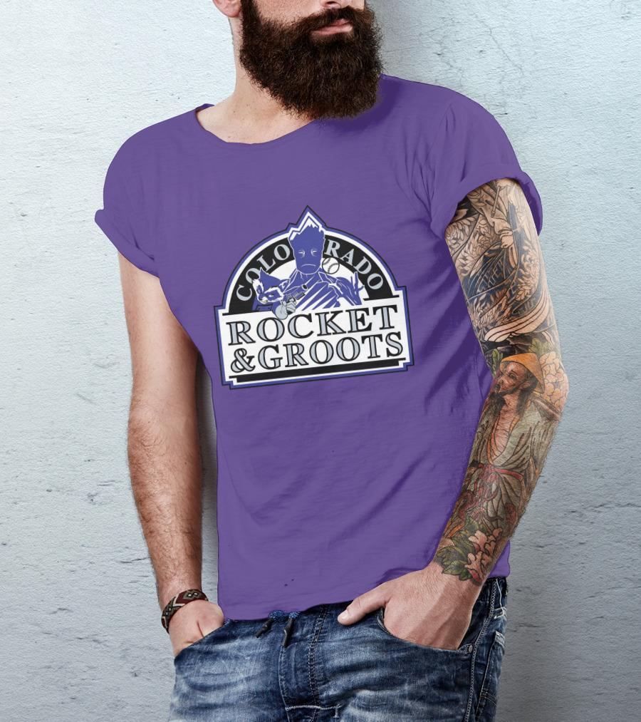 Colorado Rocket And Groots MLB Baseball Crossover T-Shirt