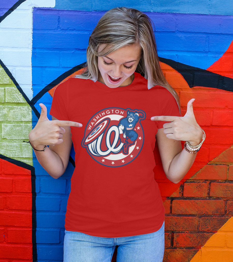 Washington Captain America MLB Crossover T-Shirt