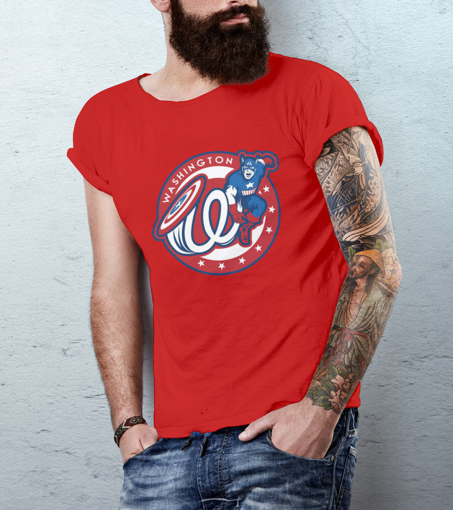 Washington Captain America MLB Crossover T-Shirt