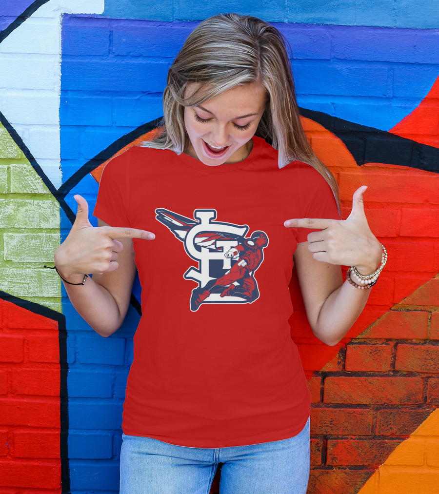 St. Louis Falcons MLB Logo With Winged Superhero T-Shirt