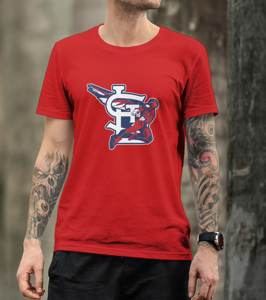 St. Louis Falcons MLB Logo With Winged Superhero T-Shirt