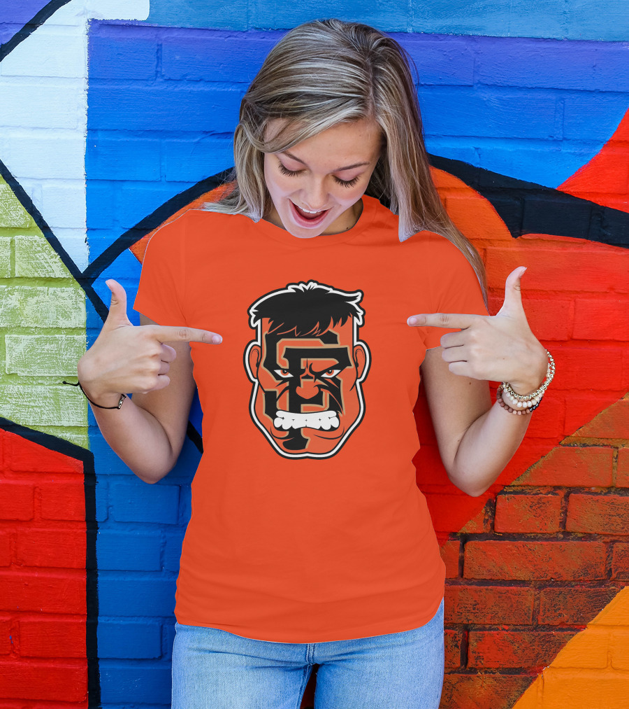 SF Giants Hulk Rage Face Orange T-Shirt