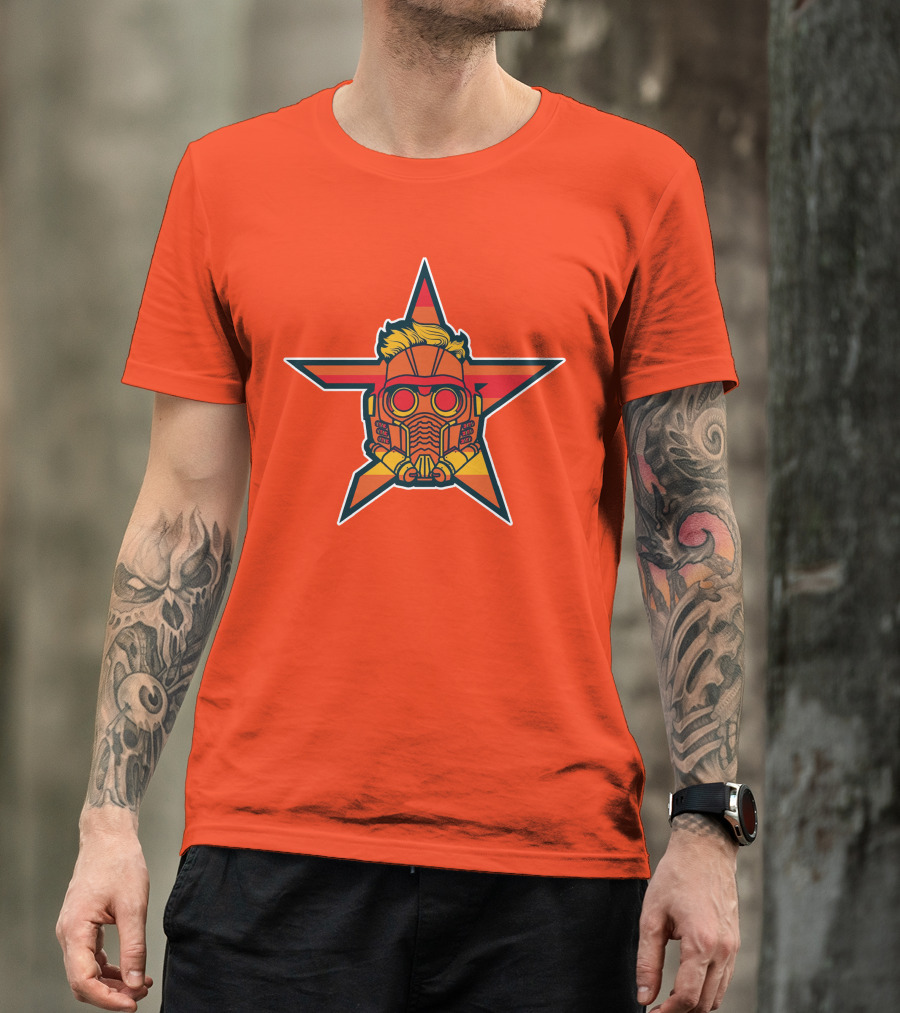Star Lord Mask Houston Astros MLB Crossover T-Shirt