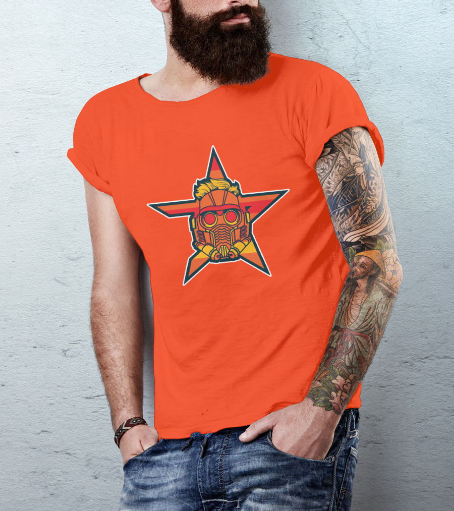 Star Lord Mask Houston Astros MLB Crossover T-Shirt