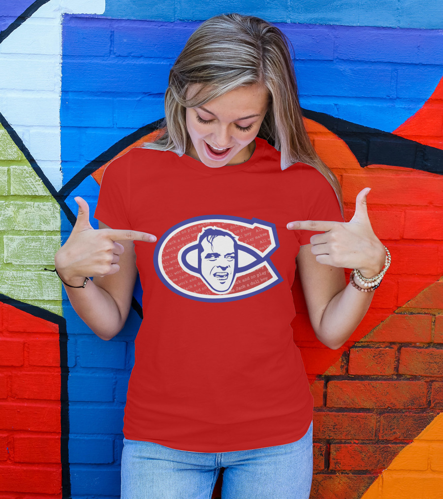 Heeeeres Johnny Montreal Jack Torrance NHL All Work And No Play Makes Jack A Dull Boy T-Shirt