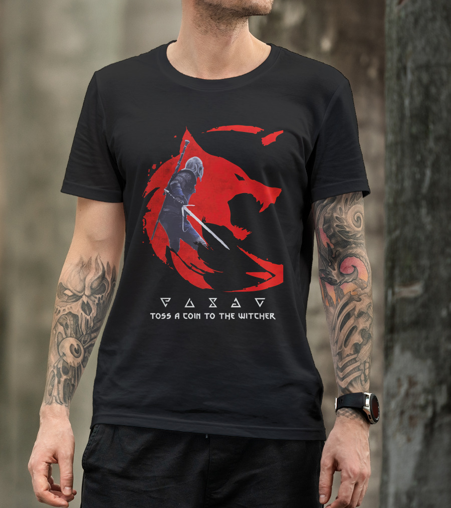 Toss A Coin To The Witcher 3 Red Wolf Wild Hunt Geralt Of Rivia T-Shirt