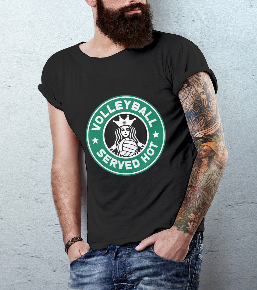 Volleyball Served Hot Funny Logo Design Great T-Shirt
