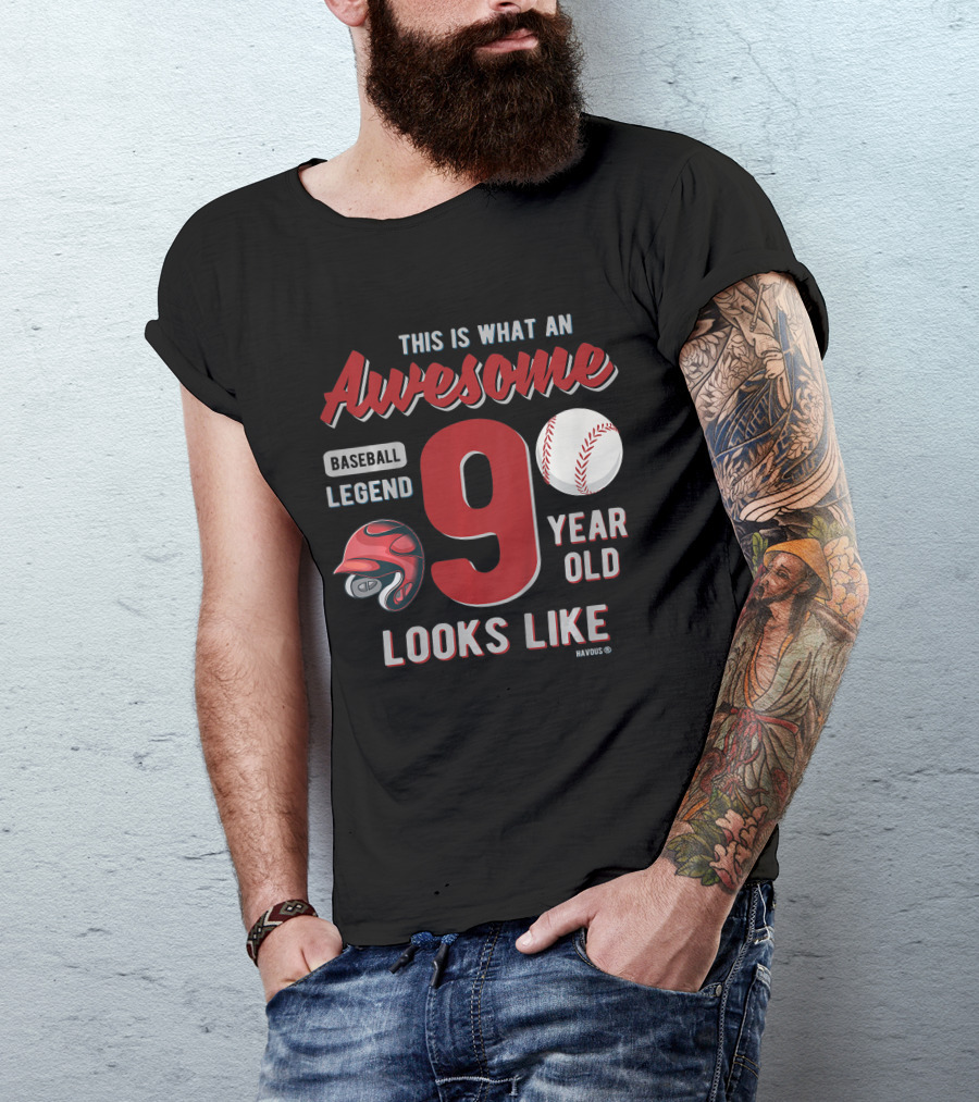 This Is What An Awesome Baseball Legend 9 Year Old Looks Like T-Shirt