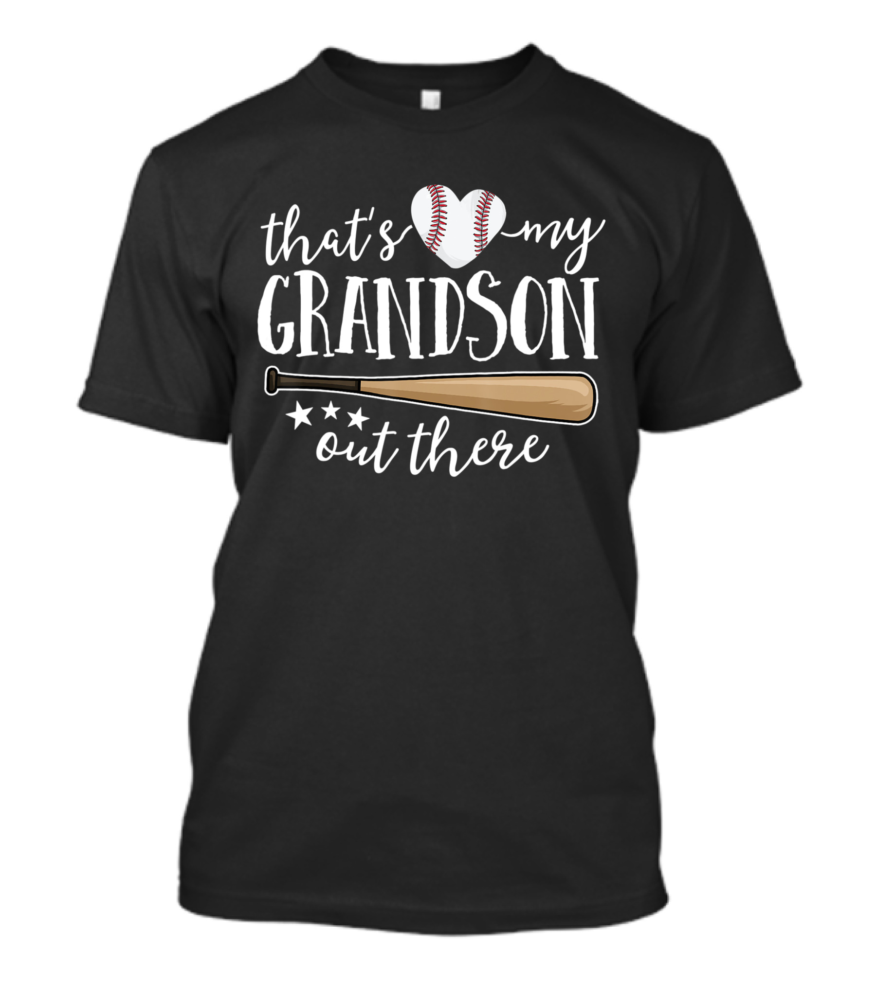 That's My Grandson Out There Baseball Bat Heart Grandma T-Shirt