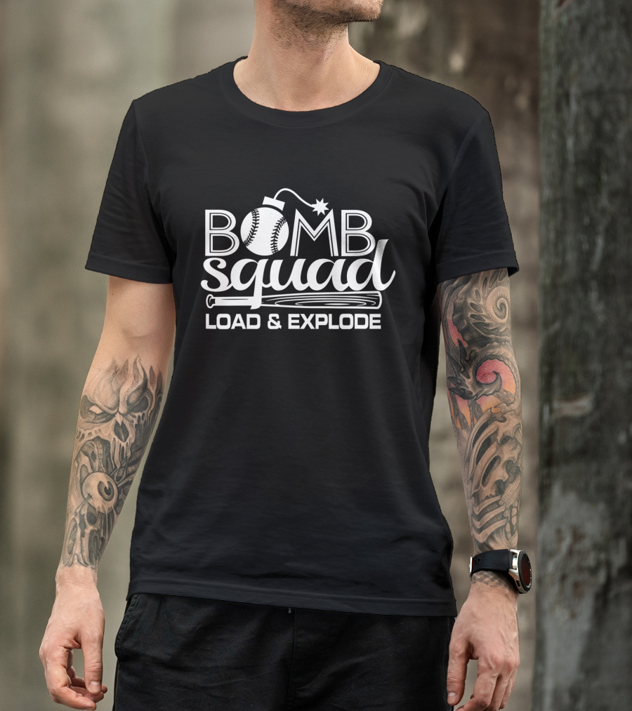 Bomb Squad Load And Explode Vintage Baseball Softball Dinger Home Run T-Shirt