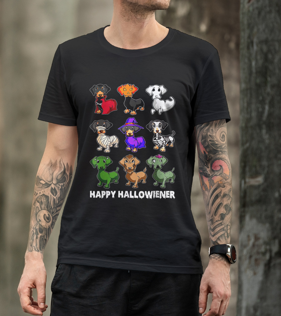 Happy Halloweiner Funny Halloween Dachshund Dogs Lover T-Shirt