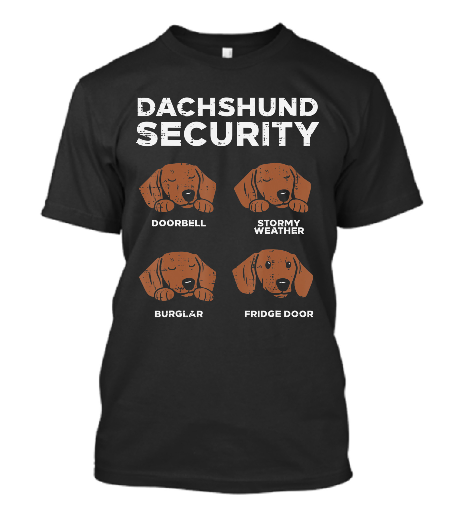 Dachshund Security Doorbell Stormy Weather Burglar Fridge Door Wiener Dog Lover Owner T-Shirt