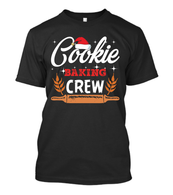 Cookie Baking Crew Christmas Holiday Santa Hat Rolling Pin T-Shirt