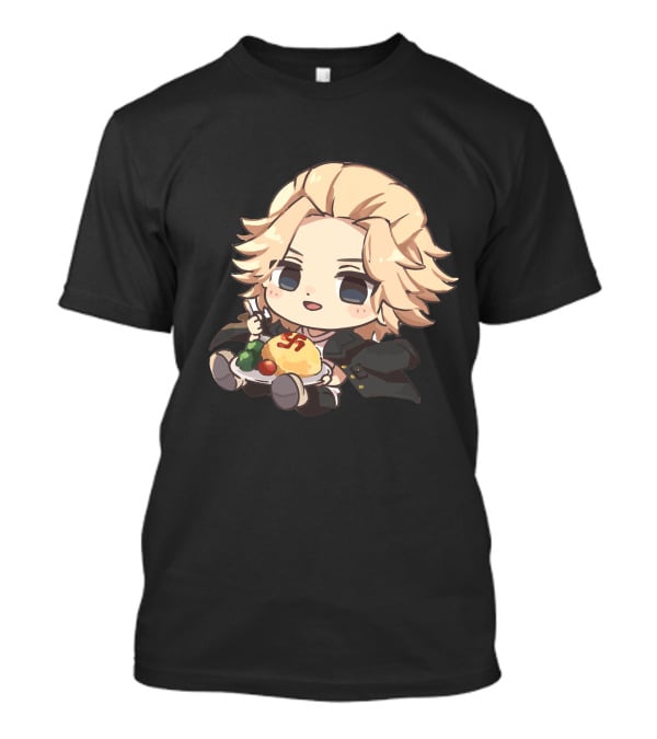 Mikey Holding Omurice Dish Tokyo Revengers Chibi Character T-Shirt