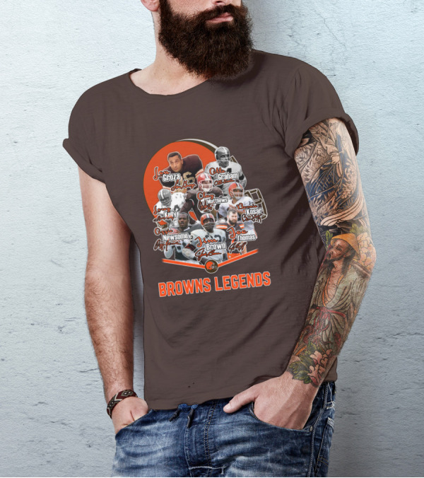 Browns Legends Lou Groza Jim Brown Otto Graham Legendary Players T-Shirt