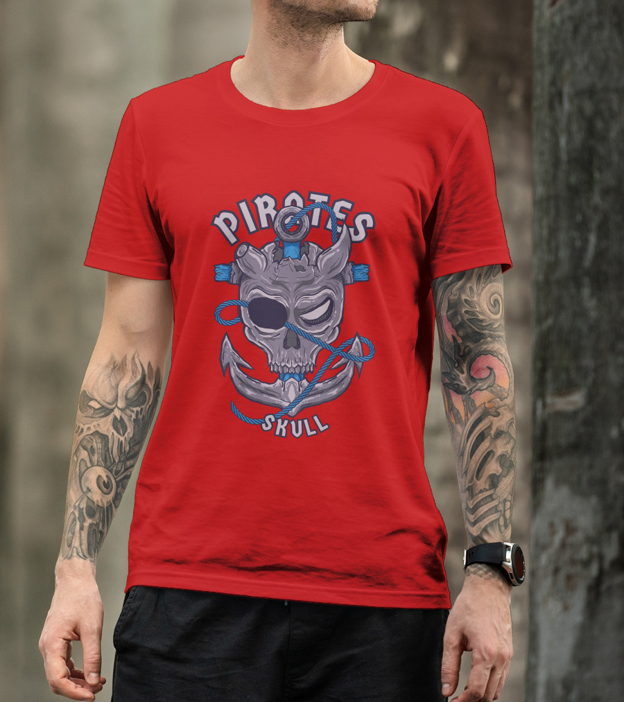 Pirates Skull Pirates Of The Caribbean Anchor Rope T-Shirt