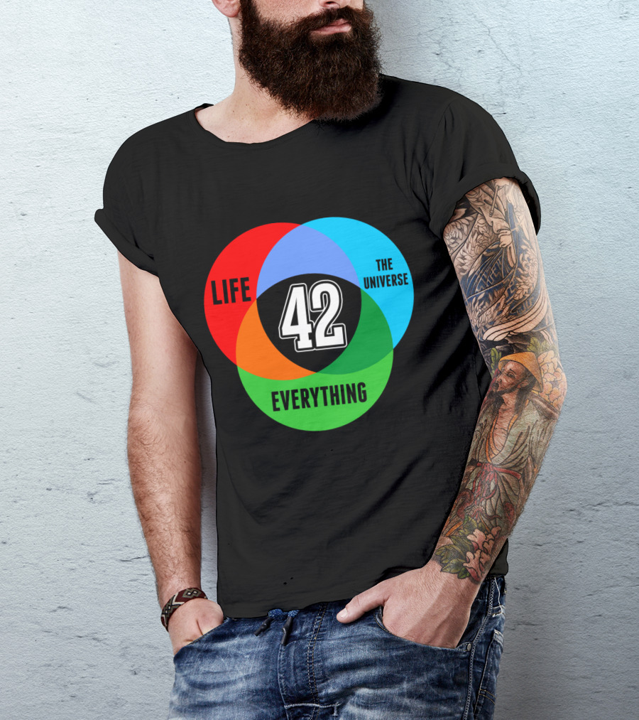 Life The Universe Everything 42 Science Venn Diagram T-Shirt