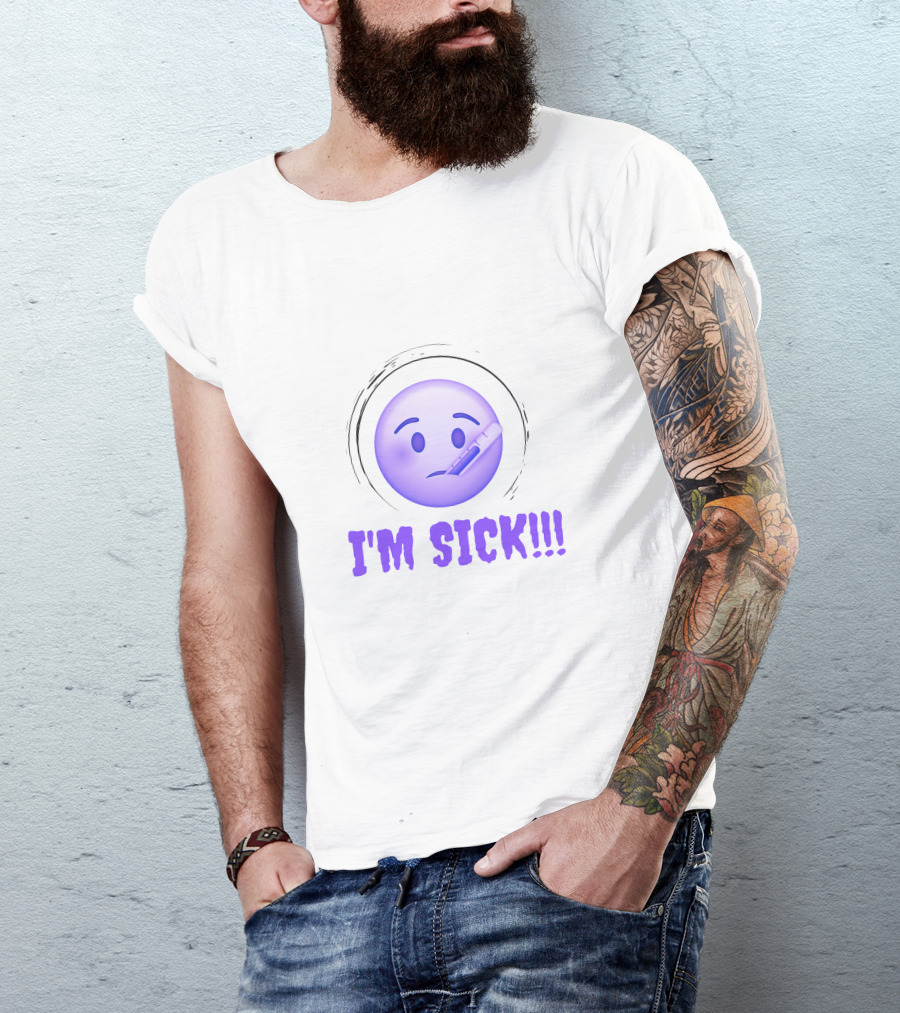 I'M SICK Emoji Face With Thermometer T-Shirt