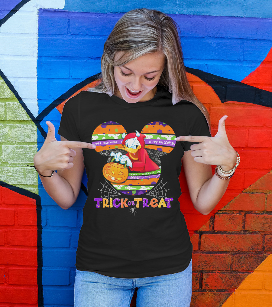 Happy Halloween Trick Or Treat Donald Duck T-Shirt