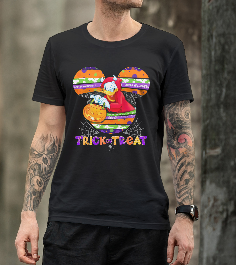 Happy Halloween Trick Or Treat Donald Duck T-Shirt