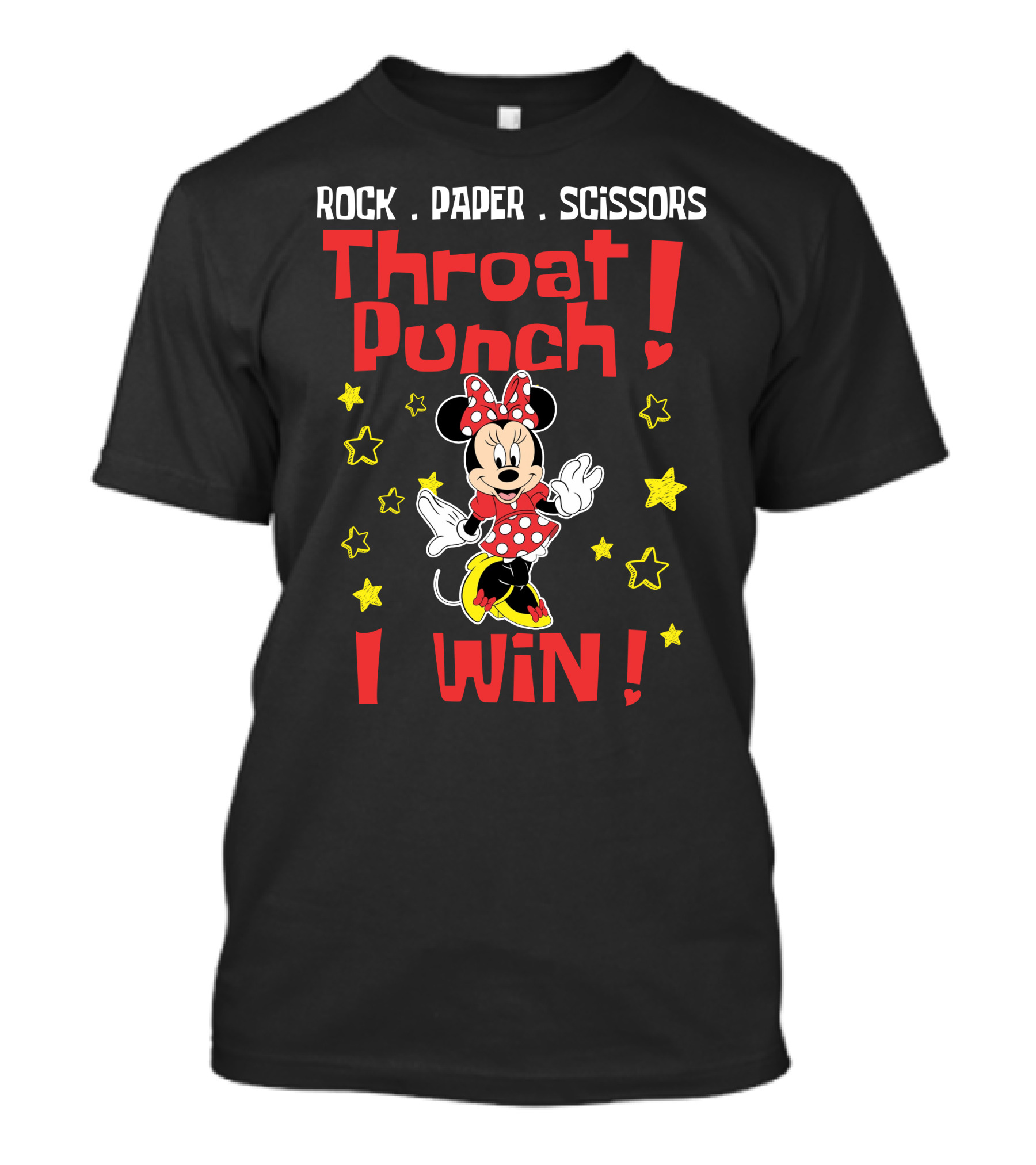 Rock Paper Scissors Throat Punch I Win Minnie Mouse T-Shirt