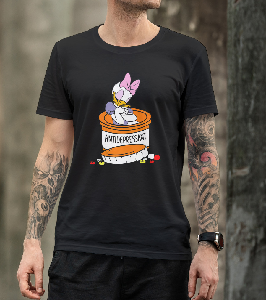 Daisy Antidepressant Bottle Cartoon T-Shirt