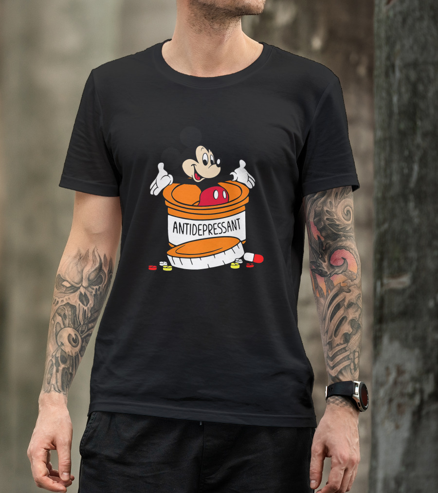 Mickey Antidepressant Pills Bottle T-Shirt