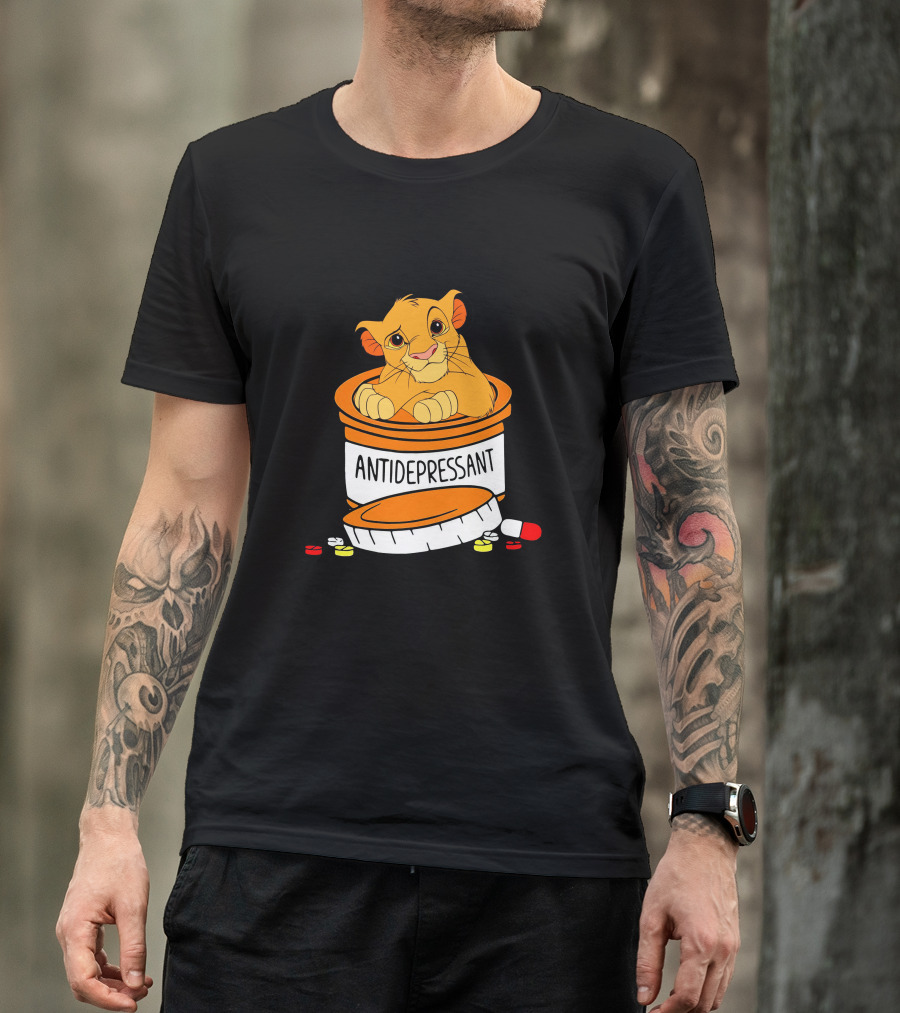 Simba Antidepressant Prescription Cartoon Pills T-Shirt