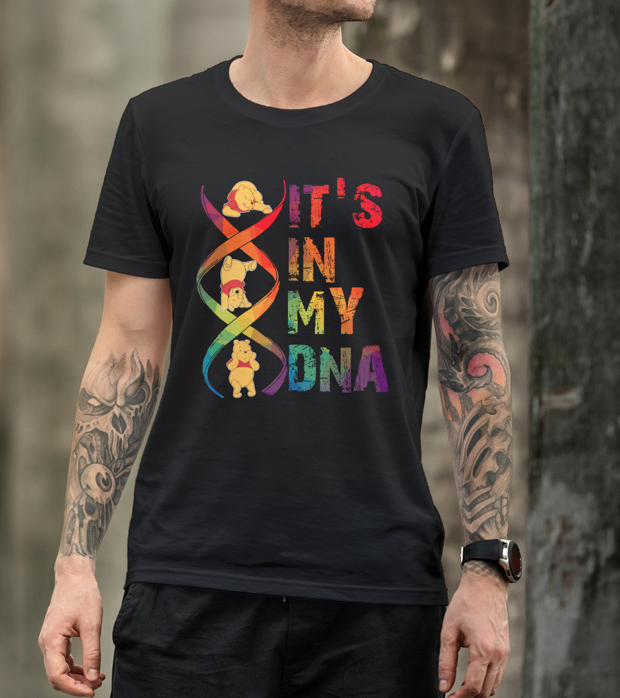 Winnie The Pooh It's In My Dna Rainbow T-Shirt