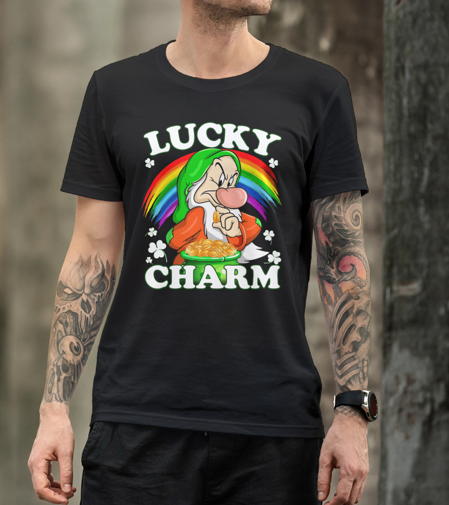 Lucky Charm Grumpy Dwarf Rainbow Treasure T-Shirt