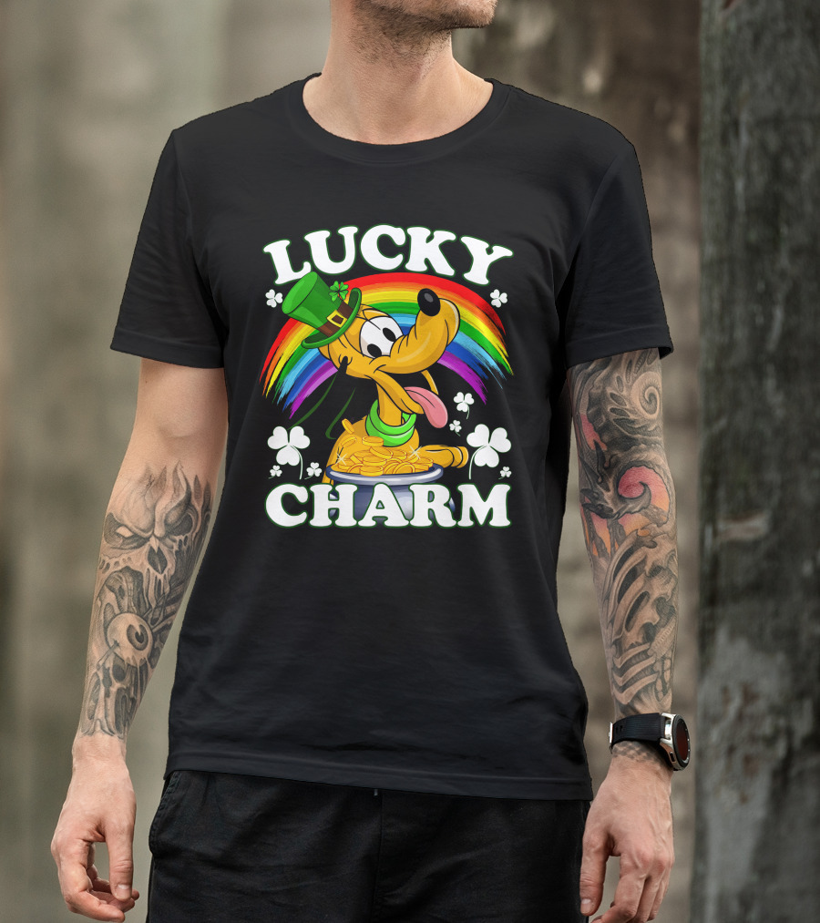Pluto Lucky Charm Rainbow Coins Shamrock Hat T-Shirt