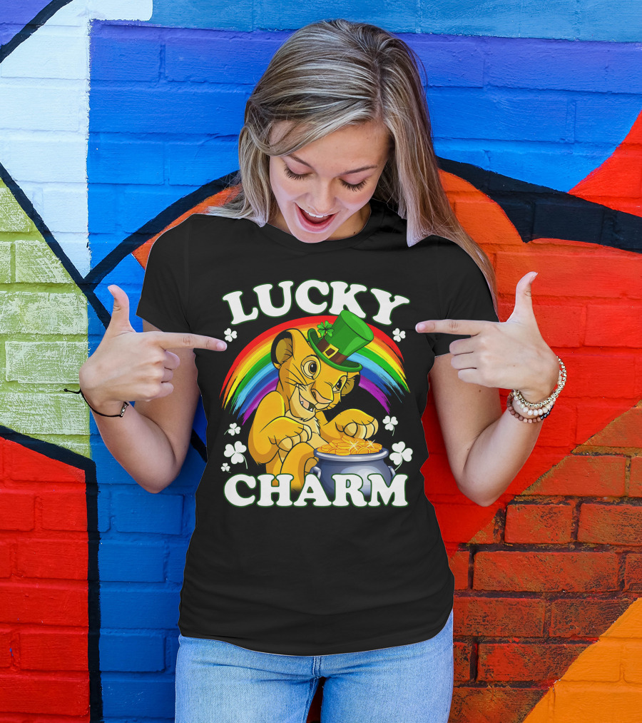 Lucky Charm Simba Rainbow Pot Of Gold T-Shirt