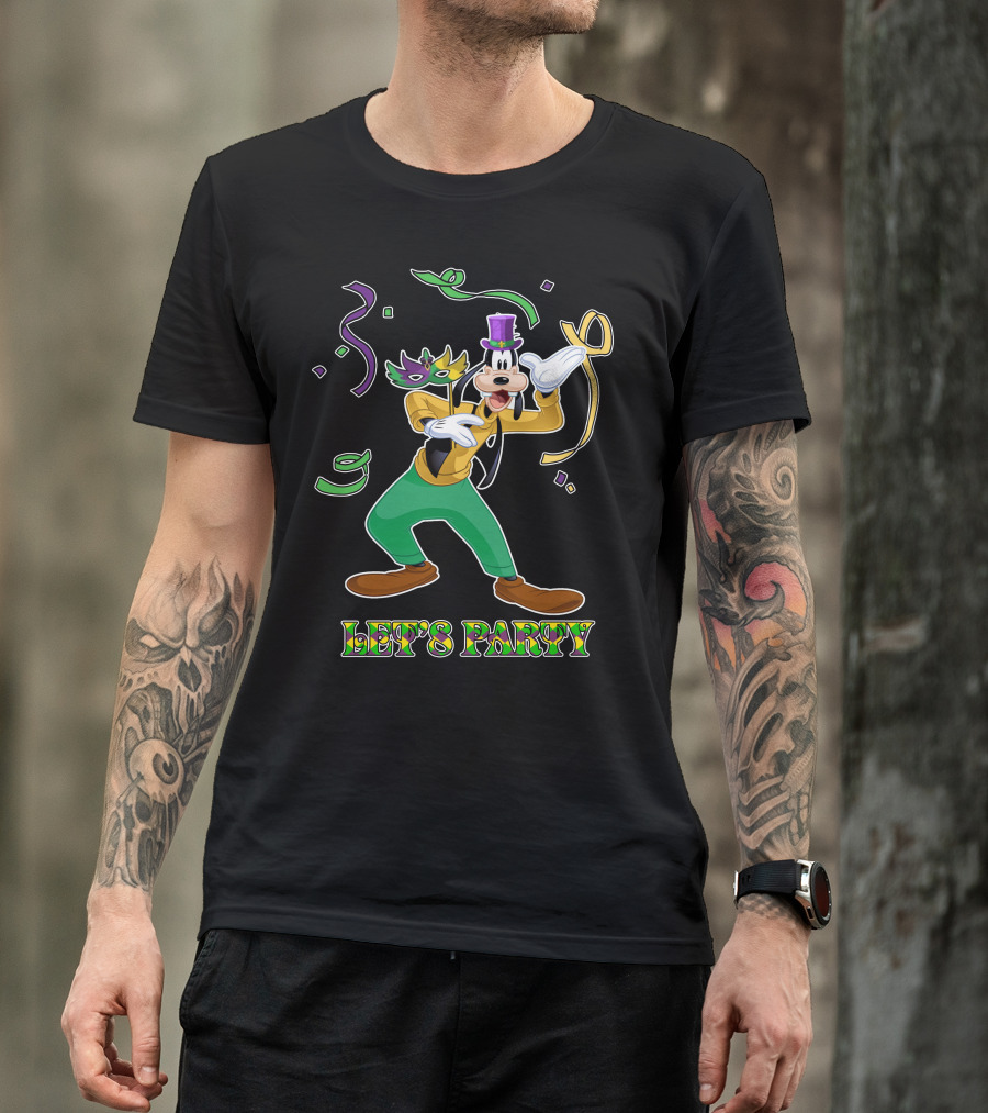 Goofy Let's Party Mardi Gras Celebration T-Shirt