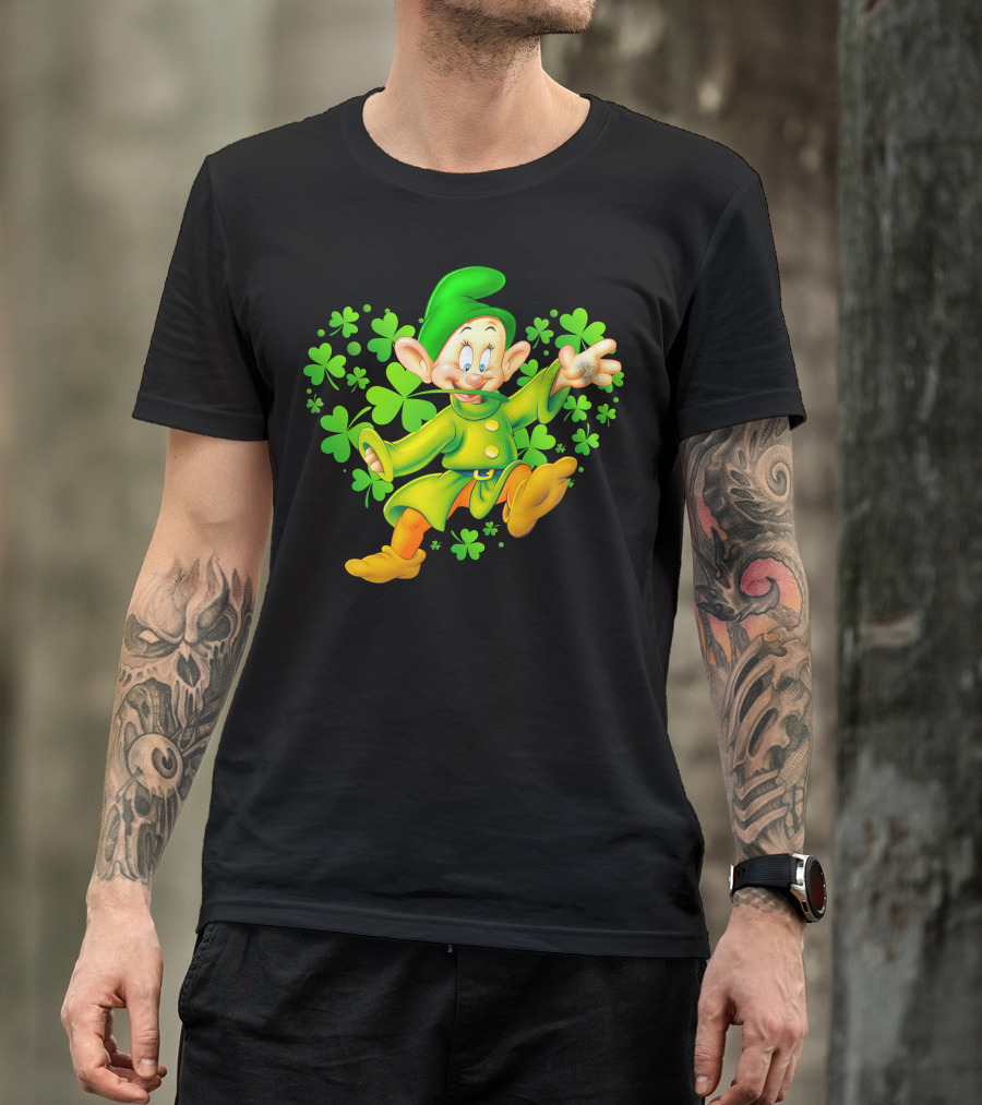 Dopey Green Clover Dance With Shamrocks T-Shirt