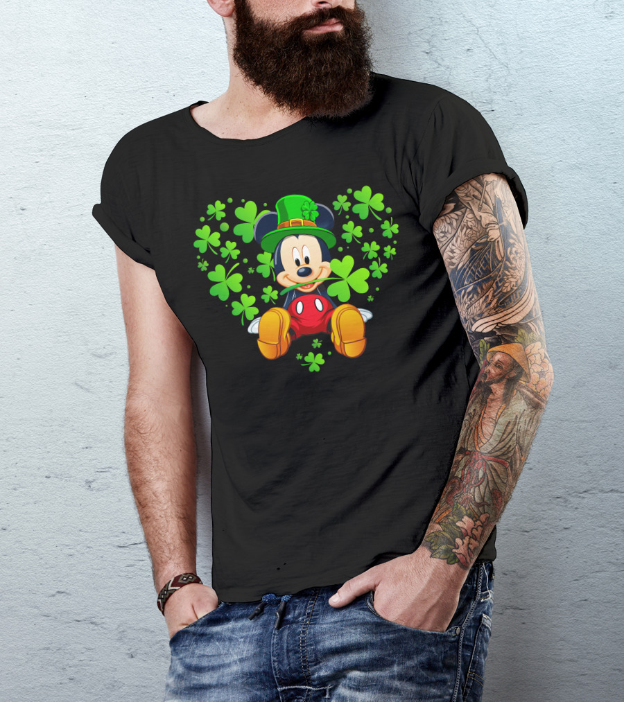 Mickey Mouse St. Patrick's Day Shamrock Hat T-Shirt