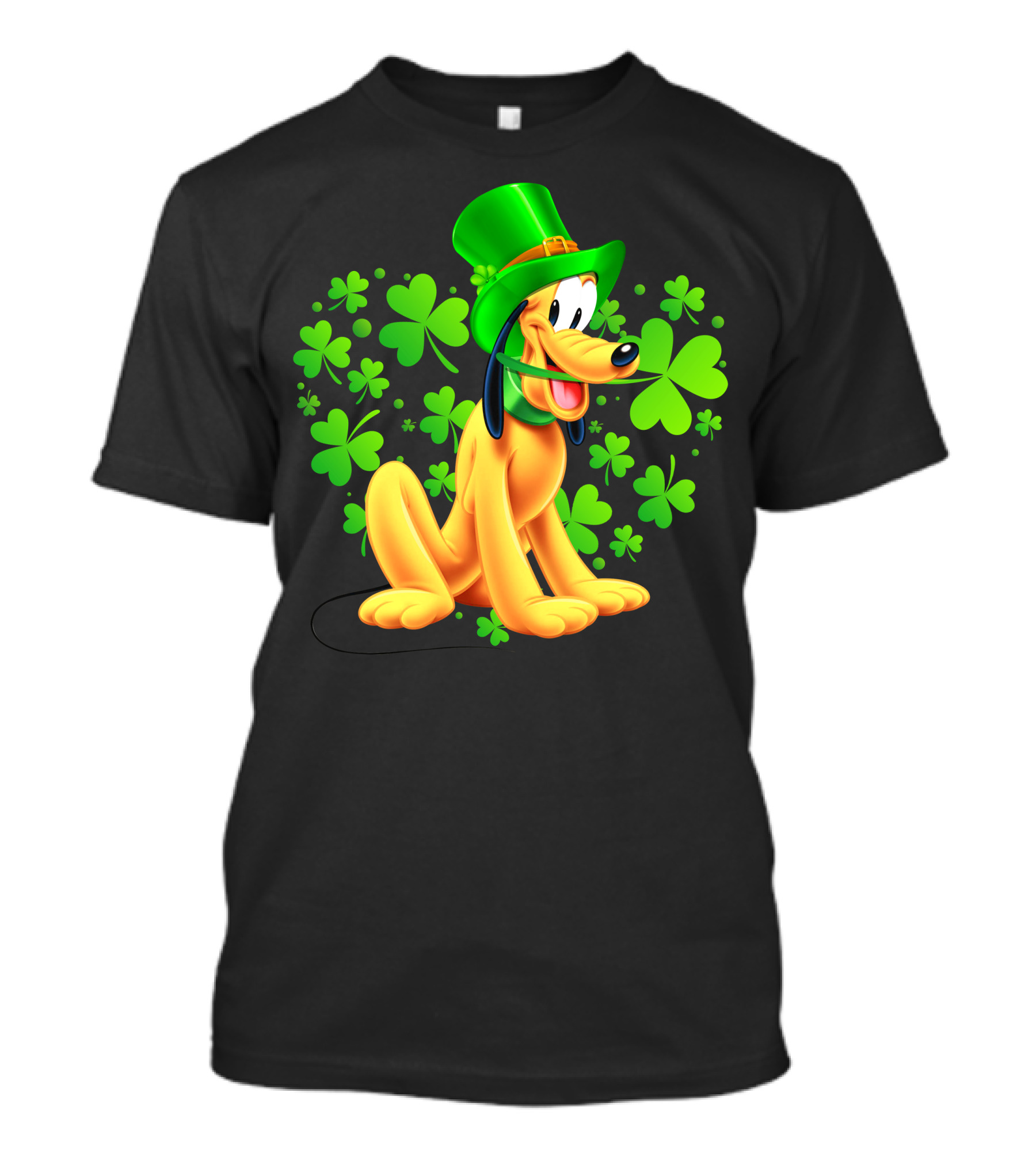 Pluto St. Patrick's Day Celebration With Green Shamrocks And Hat T-Shirt