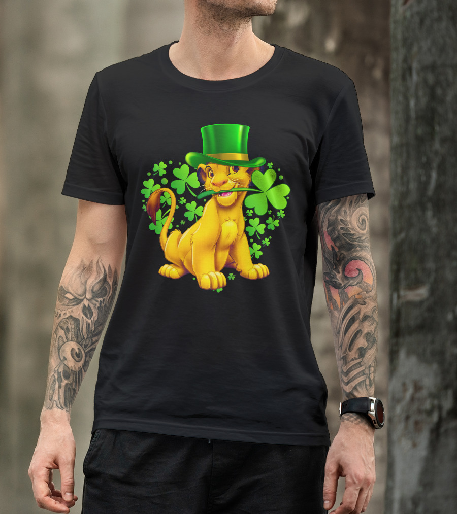 Simba Green Hat Shamrock Heart T-Shirt