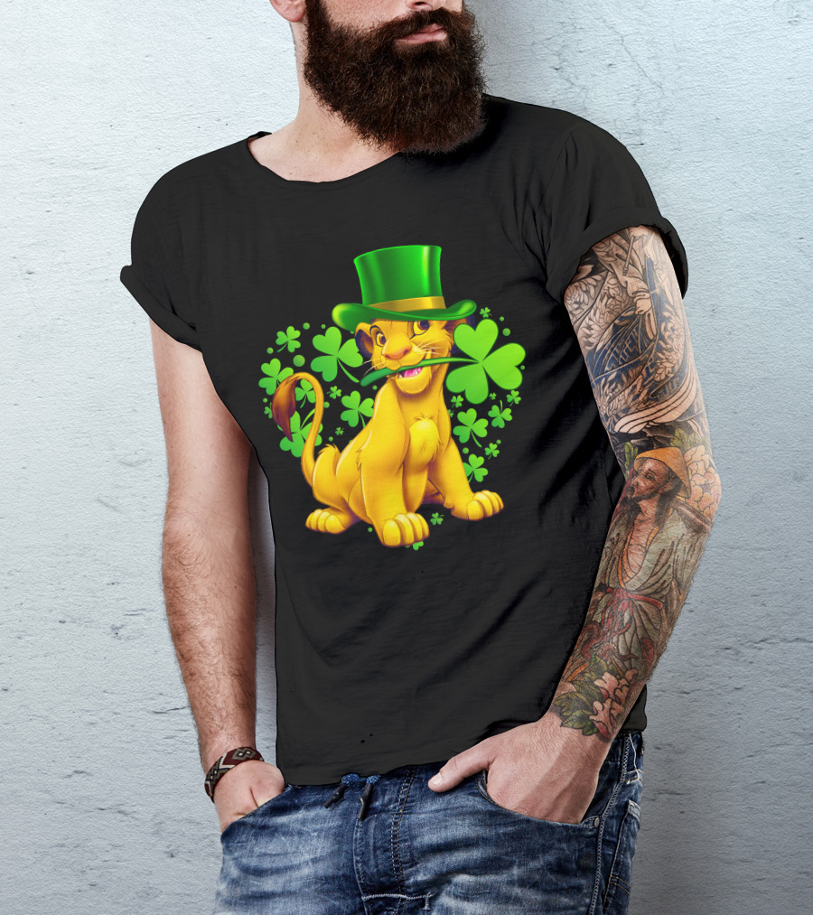 Simba Green Hat Shamrock Heart T-Shirt