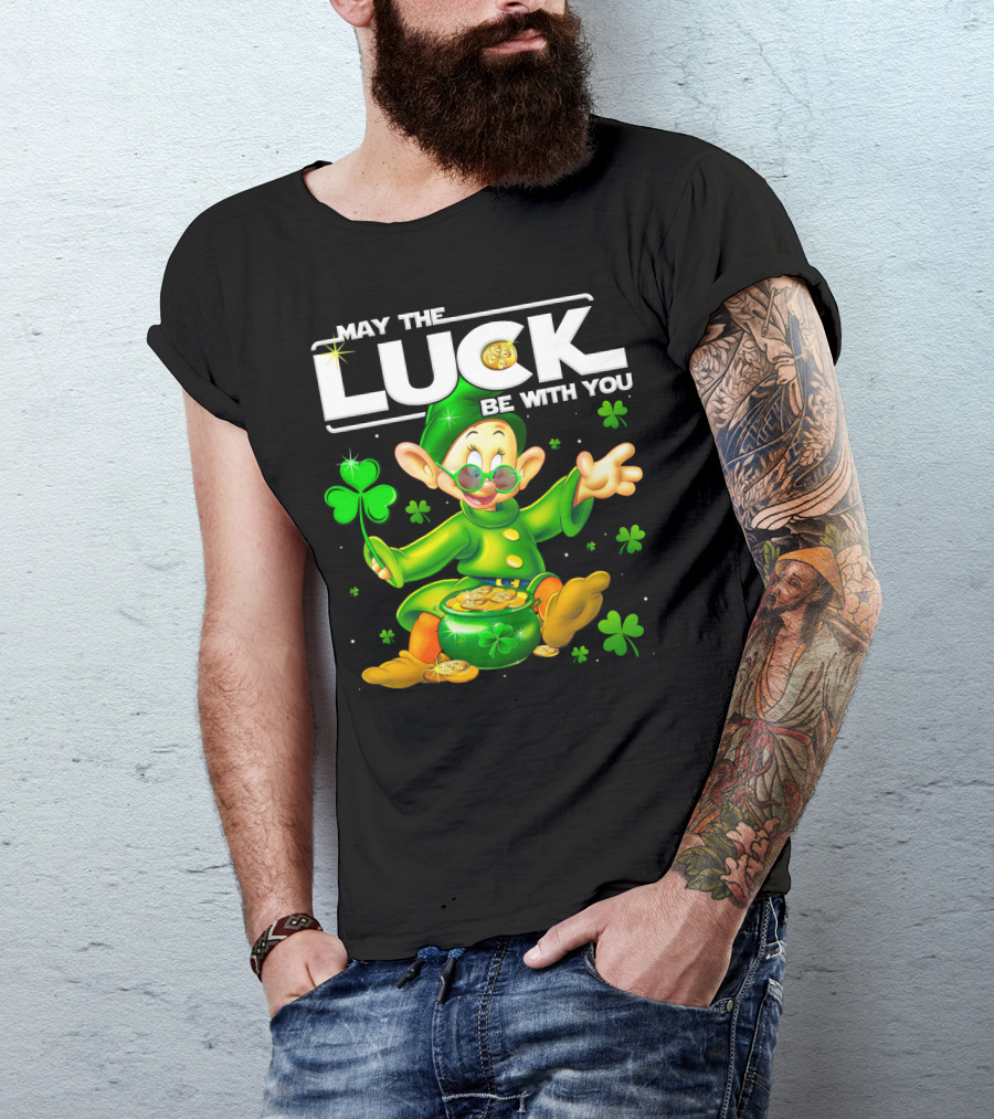 May The Luck Be With You Dopey Coins Shamrock Pot T-Shirt